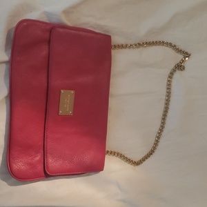 Michael Kors clutch with gold straps